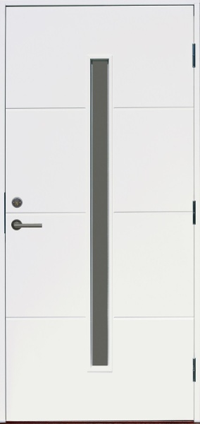 Are (AR10WR) KASKI со стеклом, Белая NCS 0502-Y, 10*21, ПРАВАЯ, замок ASSA 8765 