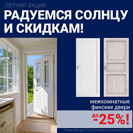 Финские межкомнатные двери со скидкой до 25%