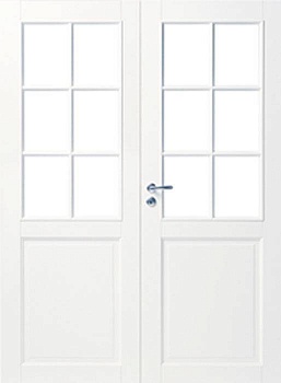 фото дверь белая массивная swedoor by jeld-wen craft 102, двустворчатая