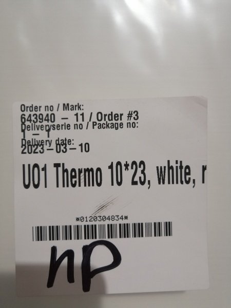 УЦЕНКА (№6) UO1 (O1T1023WR2) Thermo KASKI глухая, Белая NCS S 0502-Y, 10*23, ПРАВАЯ, замок LC200