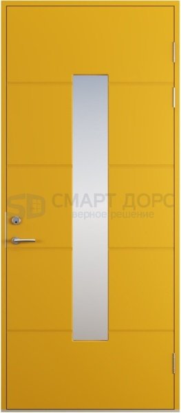 Дверь наружная деревянная ScanDo 024, RAL 1003, М10*23, правая