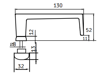 Ручка ABLOY EXIT EH004 FORUM 4/0630 внутренняя с защищенным щитком снаружи