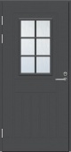 фото теплая входная дверь swedoor by jeld-wen function f1848 w71 темно-серая (цвет rr23) с замком lc200