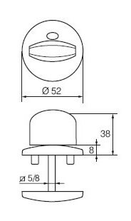 Поворотная (сантехническая) кнопка Abloy (Аблой) модель WC LH002