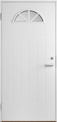 BASIC B0050 со стеклом, Белая NCS S 0502-Y, 10*21, ЛЕВАЯ , замок LC102