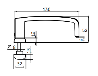 Ручка ABLOY EXIT EH006 POLAR 6/0630 внутренняя с защищенным щитком снаружи