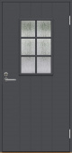 Теплая финская входная дверь SWEDOOR by Jeld-Wen Basic B0015, темно-серая(цвет RR23)
