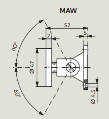 Пластина ответная MAW для электромагнита EM500 G/U/A