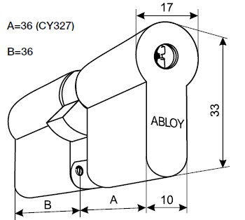 Цилиндр ABLOY DIN CY327T ключ-ключ (ключ Protec2)