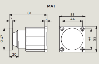 Пластина ответная MAT для электромагнита EM500 G/U/A