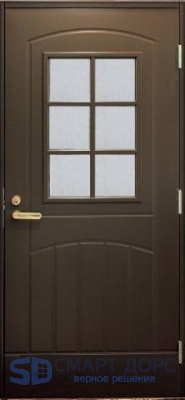 Теплая входная дверь SWEDOOR by Jeld-Wen Function F2000 W71, коричневая (цвет RR32), М9*21, правая