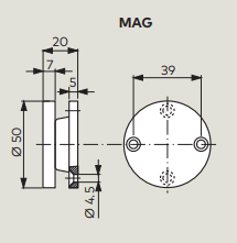 Пластина ответная MAG для электромагнита EM500 G/U/A