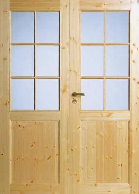  Дверь сосновая SWEDOOR by Jeld-Wen Tradition 52, двустворчатая, M15x21, Правая, Сосна прозрачный лак