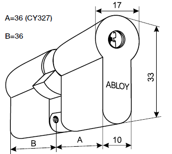 Цилиндр ABLOY DIN CY327U ключ-ключ (ключ Novel)