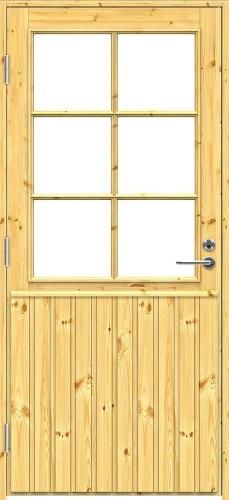 Входная Дверь Mokki 2 прозрач.стек 10*21 необработанная сосна, короб. из сосны, замок ASSA565  левая