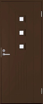 Теплая входная дверь SWEDOOR by Jeld-Wen Basic B0060, коричневая (цвет RR32), М10*21, ПРАВАЯ , замок LC102, №11