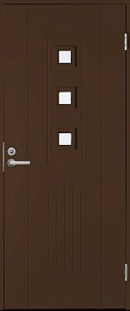 Теплая входная дверь SWEDOOR by Jeld-Wen Basic B0060, коричневая (цвет RR32), М10*21, ПРАВАЯ , замок LC102, №11