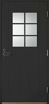 Дверь входная Kaski VO2_6RX, тёмно-серая + VAL565SETC (Ручка и цилиндр в комплекте)