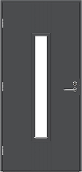 Теплая входная дверь SWEDOOR by Jeld-Wen Function Azov Eco с замком ASSA 565, высотой M23, тёмно-серая