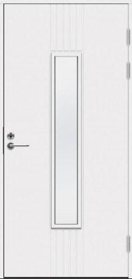 Теплая входная дверь SWEDOOR by Jeld-Wen Function F2050 W28 белая с замком LC200 фотография
