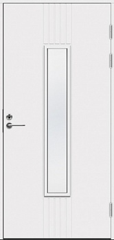 Теплая входная дверь SWEDOOR by Jeld-Wen Function F2050 W28 белая с замком LC200