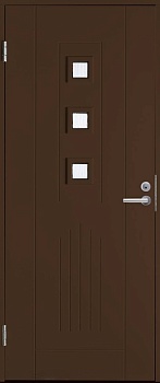 Теплая входная дверь SWEDOOR by Jeld-Wen Basic B0060, коричневая (цвет RR32)