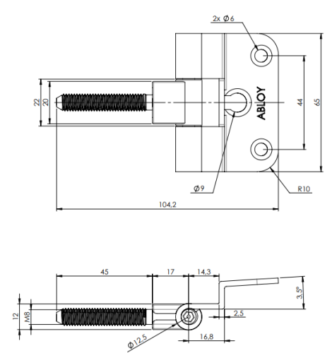 Петля ABLOY FT65 must чёрная фотография