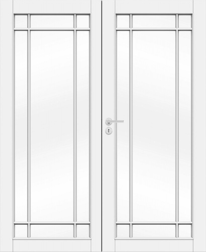 Дверь белая массивная SWEDOOR by Jeld-Wen Craft 134, двустворчатая, M15x21, Универсальная, Белый NCS S 0502-Y