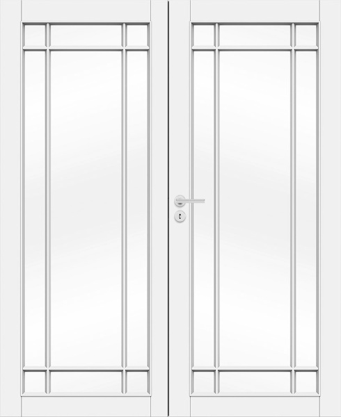 Дверь белая массивная SWEDOOR by Jeld-Wen Craft 134, двустворчатая, M15x21, Универсальная, Белый NCS S 0502-Y