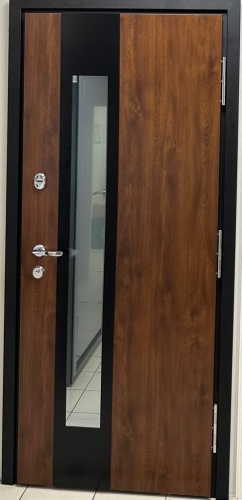 Тёплая входная дверь с терморазрывом Норд 85 НС-44Н21 Золотой Дуб (Lаmpre), М9*21, правая фотография