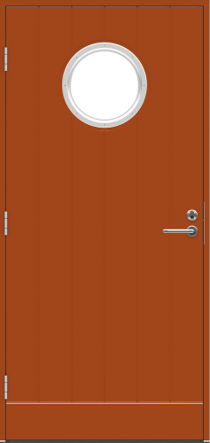 Теплая входная дверь SWEDOOR by Jeld-Wen Function Coral Eco, оранжевая, цвет NCS S 3560-Y60R, M10x21, Левая