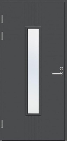 FUNCTION F2050 W28 (AZOV) со стеклом, Темно-серая NCS S 7502-В, 9*21, ЛЕВАЯ, замок ASSA 565