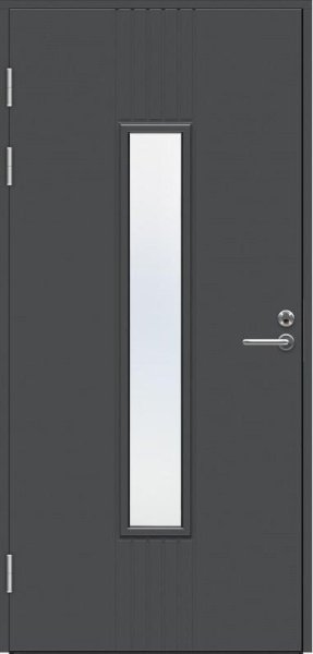 FUNCTION F2050 W28 (AZOV) со стеклом, Темно-серая NCS S 7502-В, 9*21, ЛЕВАЯ, замок ASSA 565