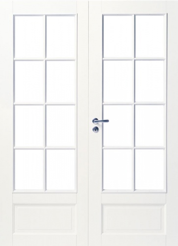 Дверь белая массивная SWEDOOR by Jeld-Wen Craft 104, двустворчатая, M15(705+715)х21, Правая, Белый NCS S 0502-Y