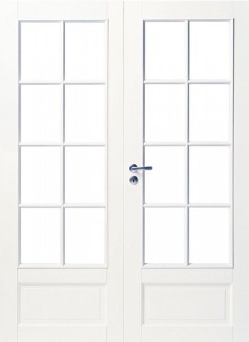 Дверь белая массивная SWEDOOR by Jeld-Wen Craft 104, двустворчатая, M15(705+715)х21, Правая, Белый NCS S 0502-Y