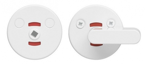 Поворотная (сантехническая) кнопка Abloy (Аблой) модель LH0340 WC, JVA Порошковая окраска в белый цвет с антибактериальным эффектом ABLOY ACTIVE