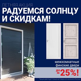 Финские межкомнатные двери со скидкой до 25%