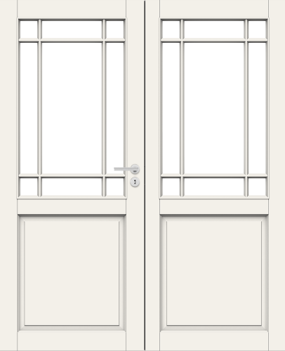 Дверь Nord Fin Doors модель 131 pari двухстворчатая, Белый NCS S 0502-Y, M13x21, Левая