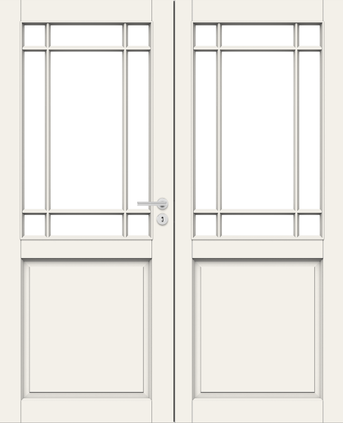 Дверь Nord Fin Doors модель 131 pari двухстворчатая, Белый NCS S 0502-Y, M13x21, Левая