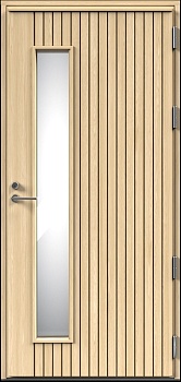 Дверь входная Kaski Puudesign Pouta, М9x21, замок LC200, правая, цвет - Somero (Vaalea mänty)