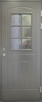 Теплая финская входная дверь SWEDOOR by Jeld-Wen Function F2000 W71, темно-серая (цвет - RR23), с замком ABLOY LC200