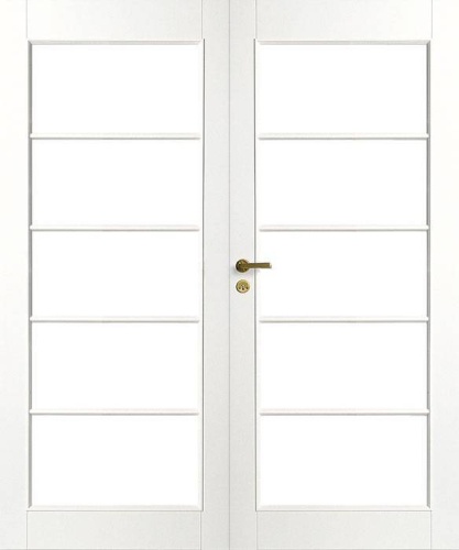 Дверь белая массивная SWEDOOR by Jeld-Wen Craft 129, двустворчатая, Белый NCS S 0502-Y