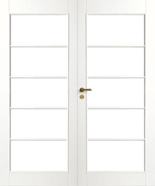 Дверь белая массивная SWEDOOR by Jeld-Wen Craft 129, двустворчатая, Белый NCS S 0502-Y