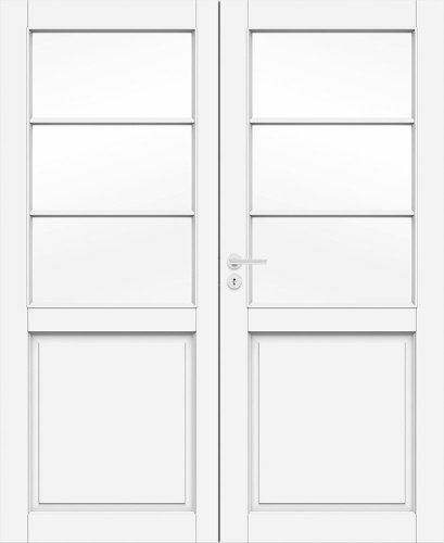 Дверь белая массивная SWEDOOR by Jeld-Wen Craft 132, двустворчатая, M15(705+715)х21, Правая, Белый NCS S 0502-Y