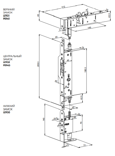   ABLOY EXIT    PE901 (LE930 + LE931 + LE932)     