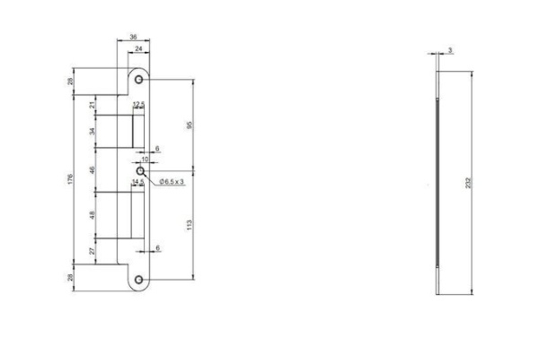 Запорная (ответная планка) планка Abloy EA328