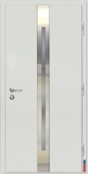 фото тёплая входная дверь nord fin doors nfd15 со стеклопакетом, белая