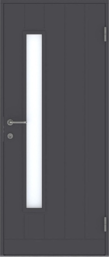  Теплая финская входная дверь SWEDOOR by Jeld-Wen Basic B0034, тёмно-серая, M9x21, Правая