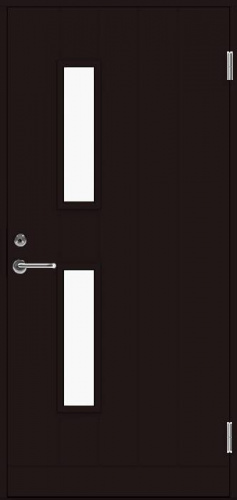 Теплая входная дверь SWEDOOR by Jeld-Wen модель Basic B0028, M10x21, Правая, Коричневый NCS S 8005-Y20R*