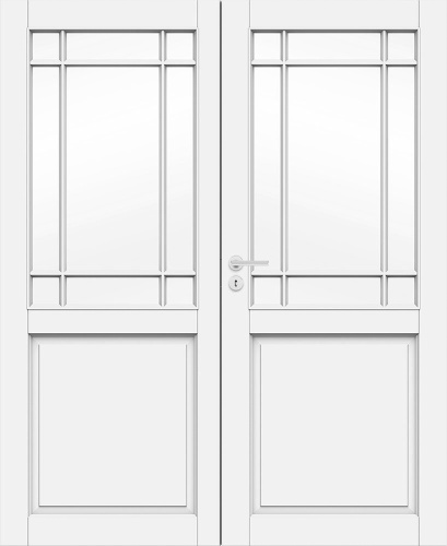 Дверь белая массивная SWEDOOR by Jeld-Wen Craft 131, двустворчатая, M15(705+715)х21, Правая, Белый NCS S 0502-Y